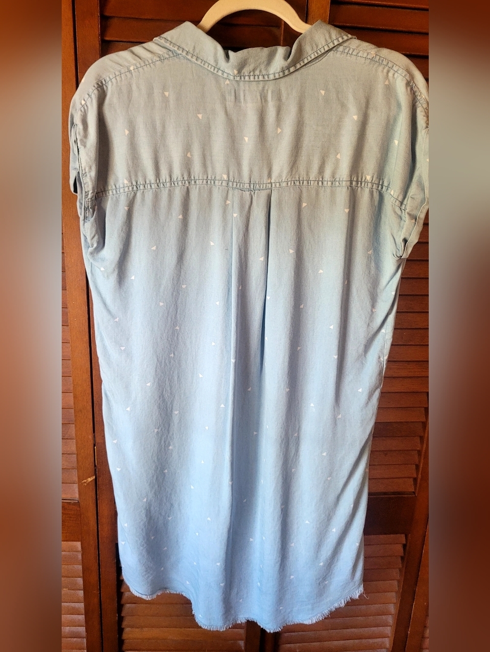 Thread & Supply Faux Denim Shift Dress/Tunic. Size Small Hi/low, Frayed,Hemline - Picture 7 of 8